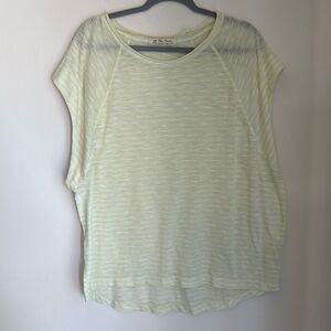 Free People We the Free Women stripped like green white cap sleeve beach top M